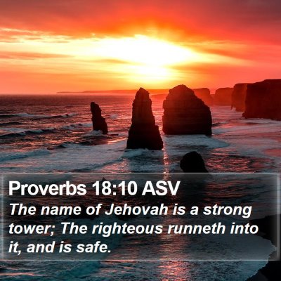 Proverbs 18:10 ASV Bible Verse Image