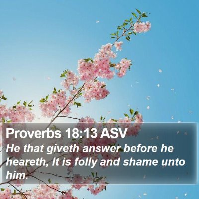 Proverbs 18:13 ASV Bible Verse Image