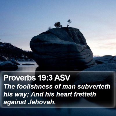Proverbs 19:3 ASV Bible Verse Image