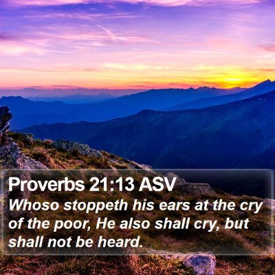 Proverbs 21:13 ASV Bible Verse Image