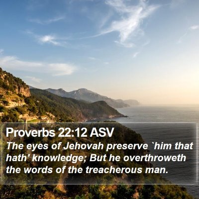 Proverbs 22:12 ASV Bible Verse Image