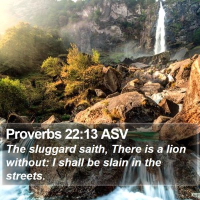 Proverbs 22:13 ASV Bible Verse Image