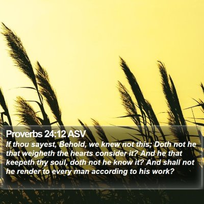 Proverbs 24:12 ASV Bible Verse Image