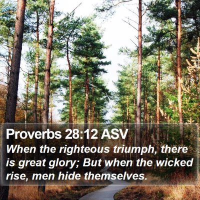 Proverbs 28:12 ASV Bible Verse Image