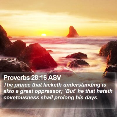 Proverbs 28:16 ASV Bible Verse Image