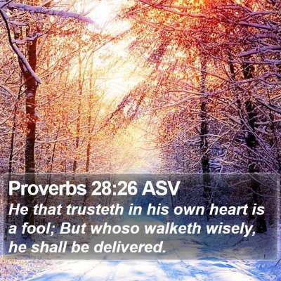 Proverbs 28:26 ASV Bible Verse Image