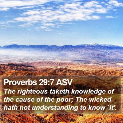 Proverbs 29:7 ASV Bible Verse Image