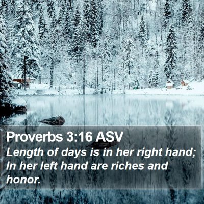 Proverbs 3:16 ASV Bible Verse Image