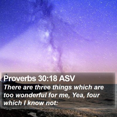 Proverbs 30:18 ASV Bible Verse Image