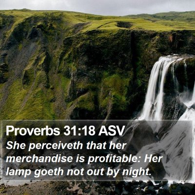 Proverbs 31:18 ASV Bible Verse Image