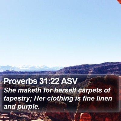 Proverbs 31:22 ASV Bible Verse Image