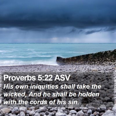 Proverbs 5:22 ASV Bible Verse Image