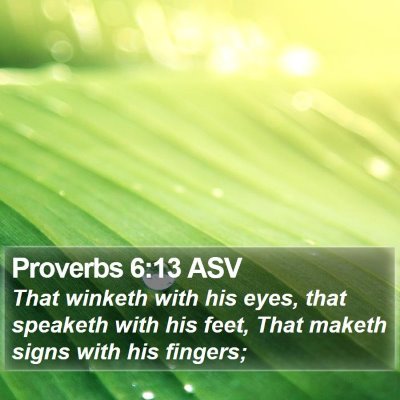 Proverbs 6:13 ASV Bible Verse Image