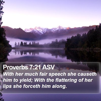 Proverbs 7:21 ASV Bible Verse Image