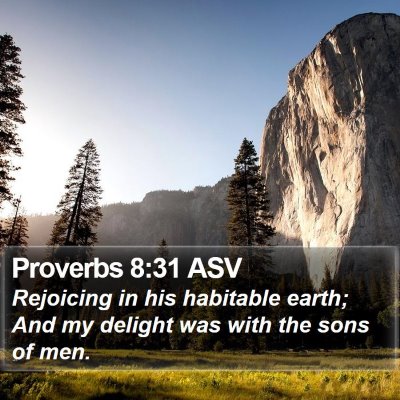 Proverbs 8:31 ASV Bible Verse Image