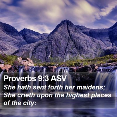Proverbs 9:3 ASV Bible Verse Image
