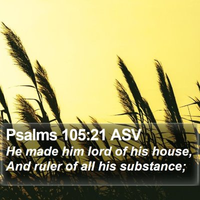 Psalms 105:21 ASV Bible Verse Image