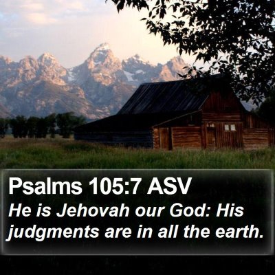 Psalms 105:7 ASV Bible Verse Image