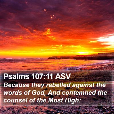 Psalms 107:11 ASV Bible Verse Image