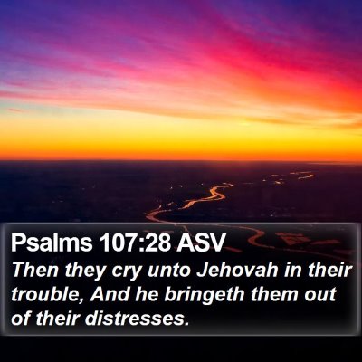 Psalms 107:28 ASV Bible Verse Image