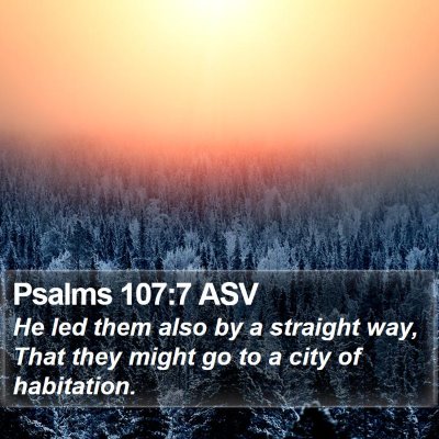 Psalms 107:7 ASV Bible Verse Image