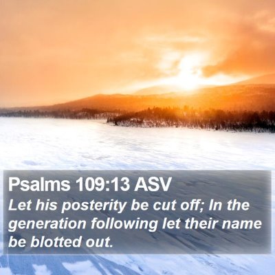 Psalms 109:13 ASV Bible Verse Image