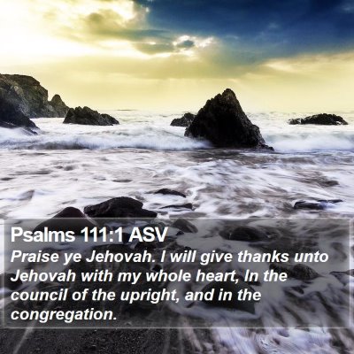Psalms 111:1 ASV Bible Verse Image