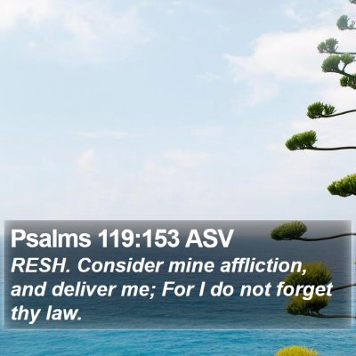 Psalms 119:153 ASV Bible Verse Image