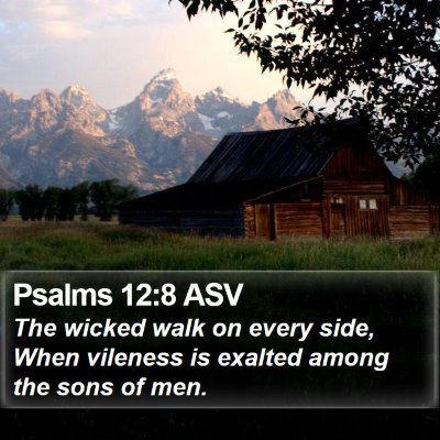Psalms 12:8 ASV Bible Verse Image