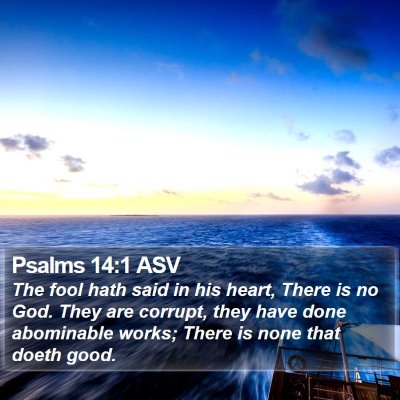 Psalms 14:1 ASV Bible Verse Image