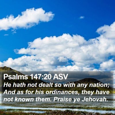 Psalms 147:20 ASV Bible Verse Image