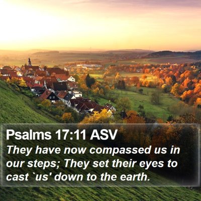 Psalms 17:11 ASV Bible Verse Image