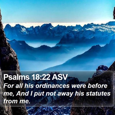 Psalms 18:22 ASV Bible Verse Image