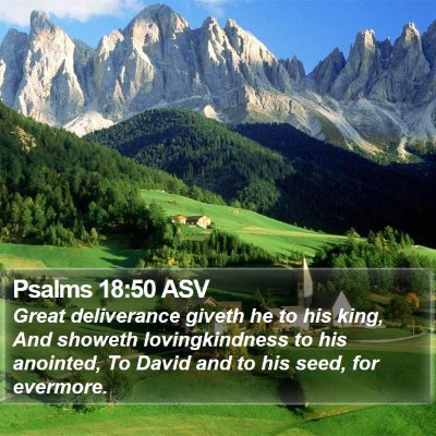 Psalms 18:50 ASV Bible Verse Image
