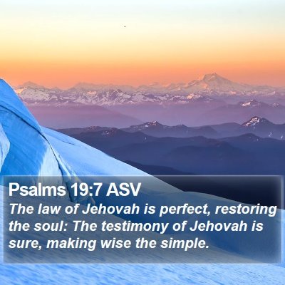Psalms 19:7 ASV Bible Verse Image