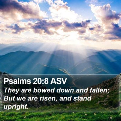 Psalms 20:8 ASV Bible Verse Image