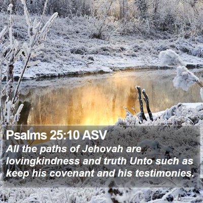 Psalms 25:10 ASV Bible Verse Image