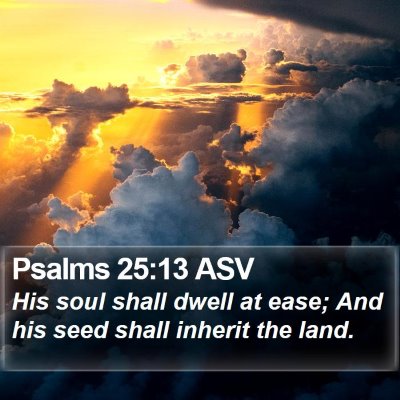 Psalms 25:13 ASV Bible Verse Image