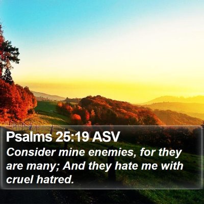 Psalms 25:19 ASV Bible Verse Image