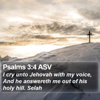 Psalms 3:4 ASV Bible Verse Image