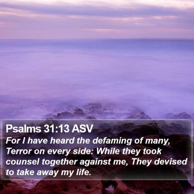 Psalms 31:13 ASV Bible Verse Image