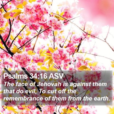 Psalms 34:16 ASV Bible Verse Image