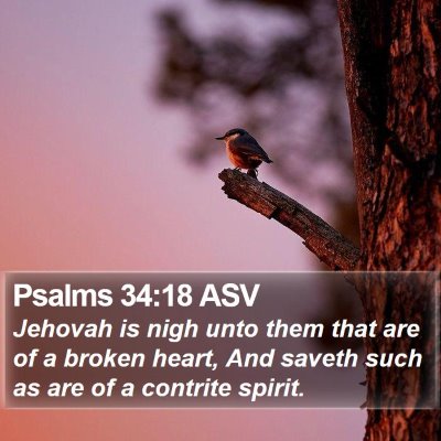Psalms 34:18 ASV Bible Verse Image
