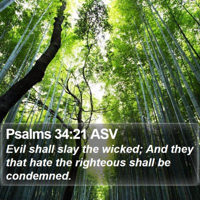 Psalms 34:21 ASV Bible Verse Image