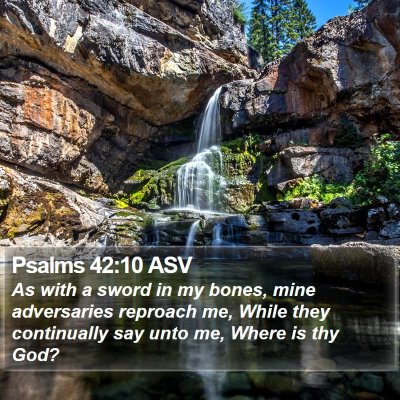 Psalms 42:10 ASV Bible Verse Image