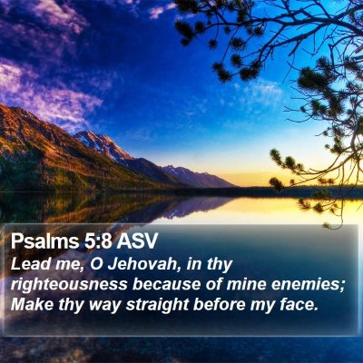 Psalms 5:8 ASV Bible Verse Image