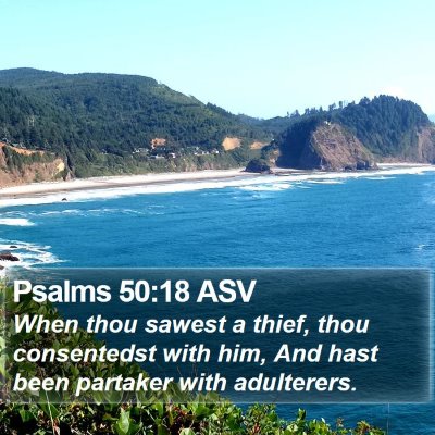 Psalms 50:18 ASV Bible Verse Image