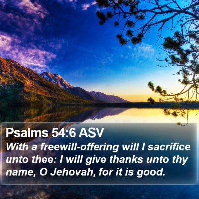 Psalms 54:6 ASV Bible Verse Image