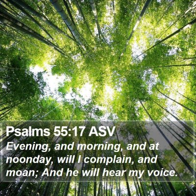 Psalms 55:17 ASV Bible Verse Image