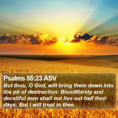 Psalms 55:23 ASV Bible Verse Image